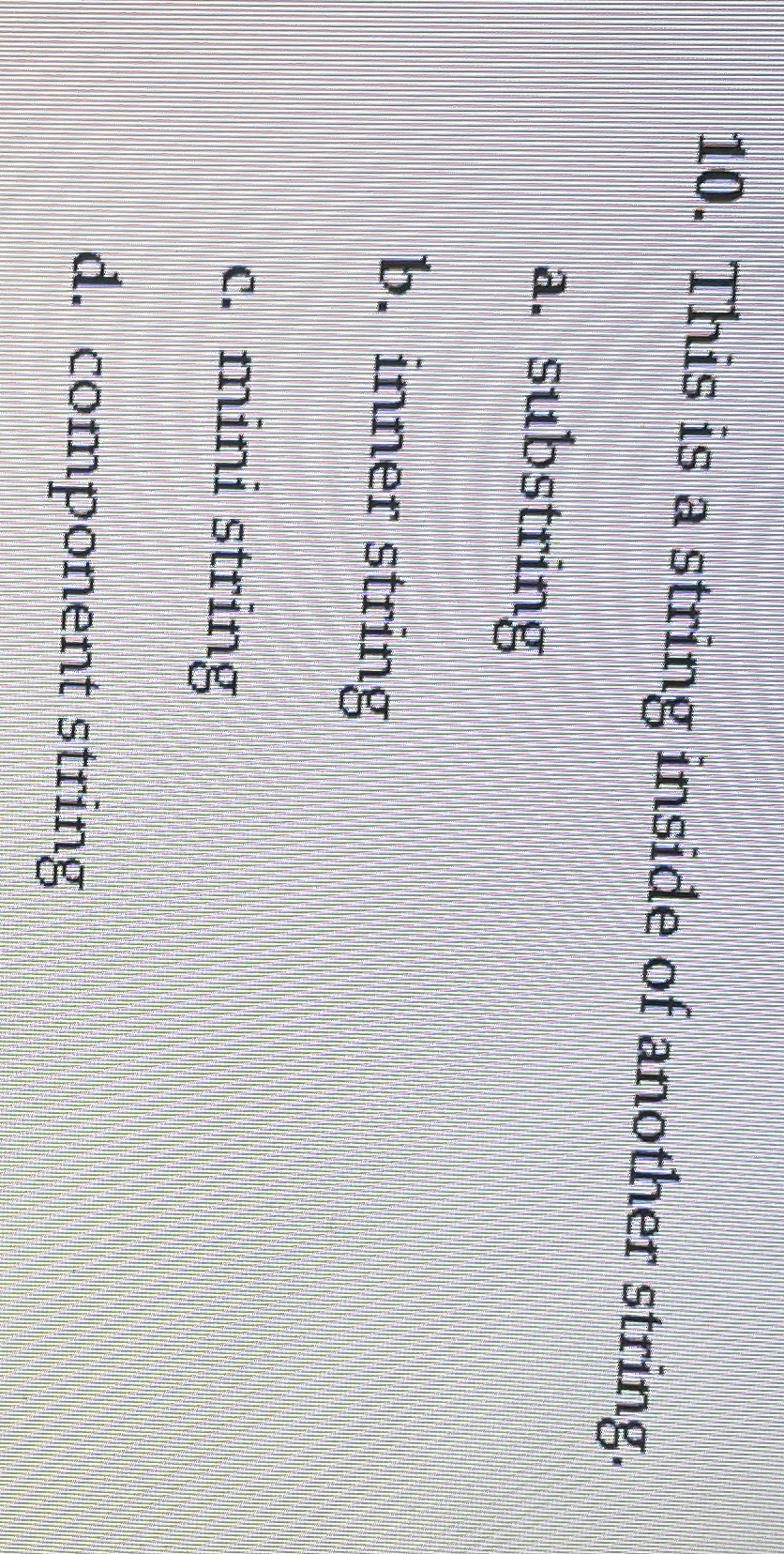 This is a string inside of another string. a .