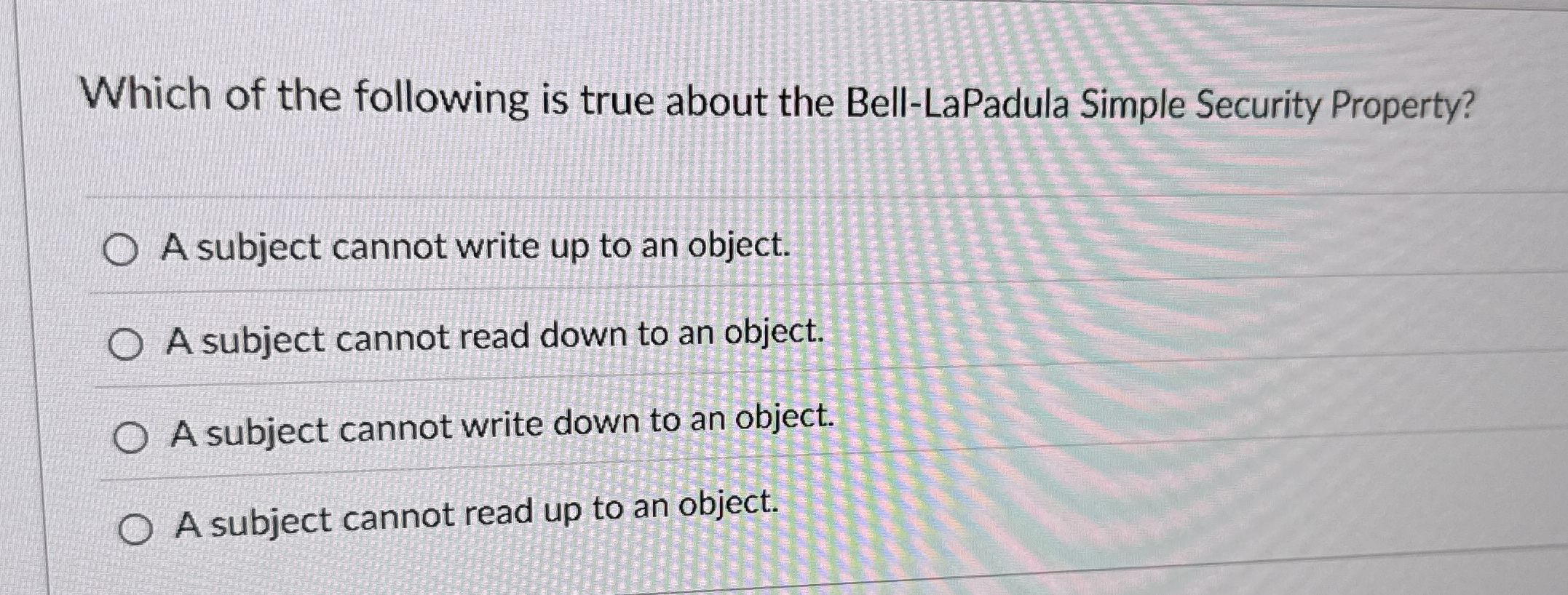 Which of the following is true about the Bell -