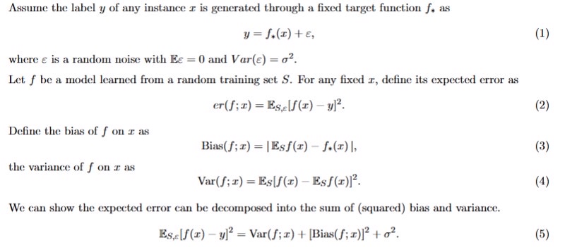 please derive this bias variance decomposition