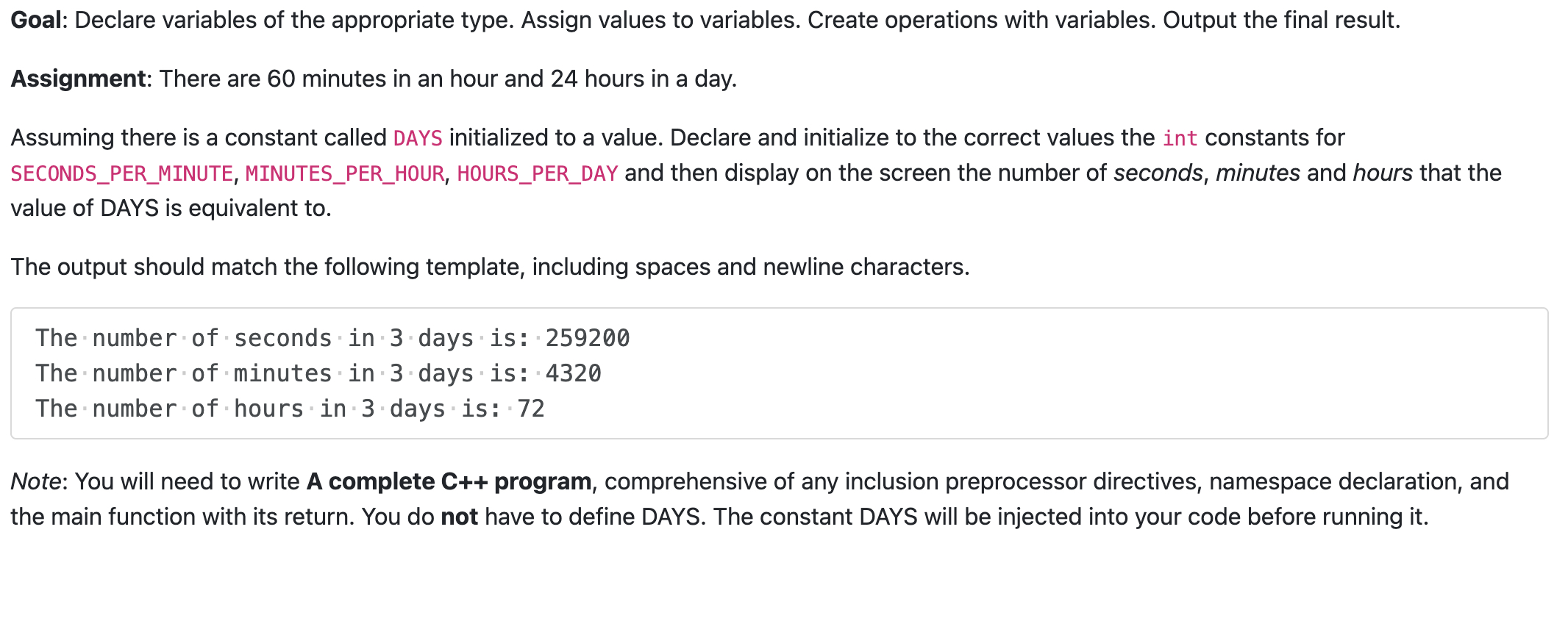 Goal: Declare variables of the appropriate type.
