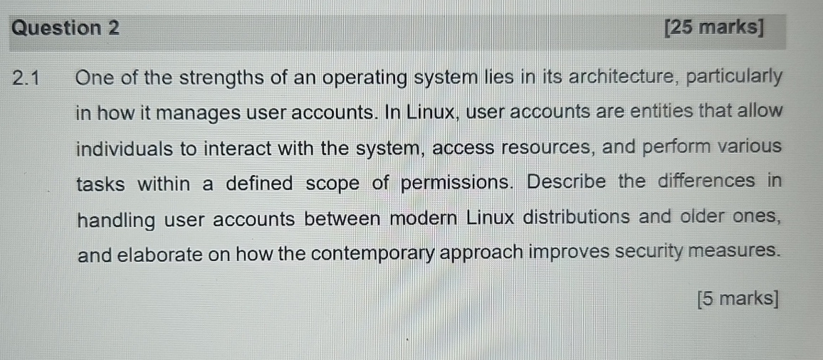 Question 2 2 . 1 One of the strengths of an