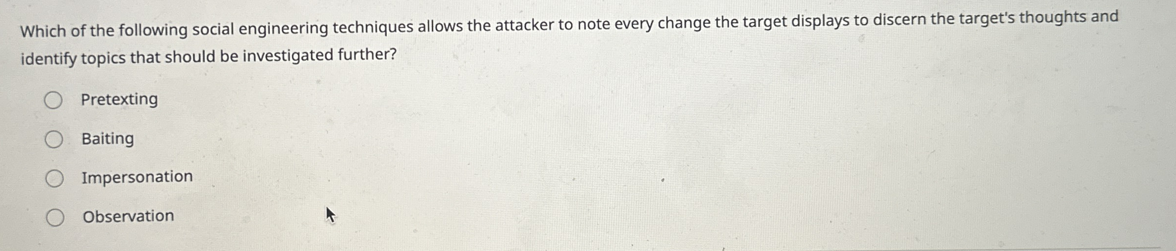 Which of the following social engineering