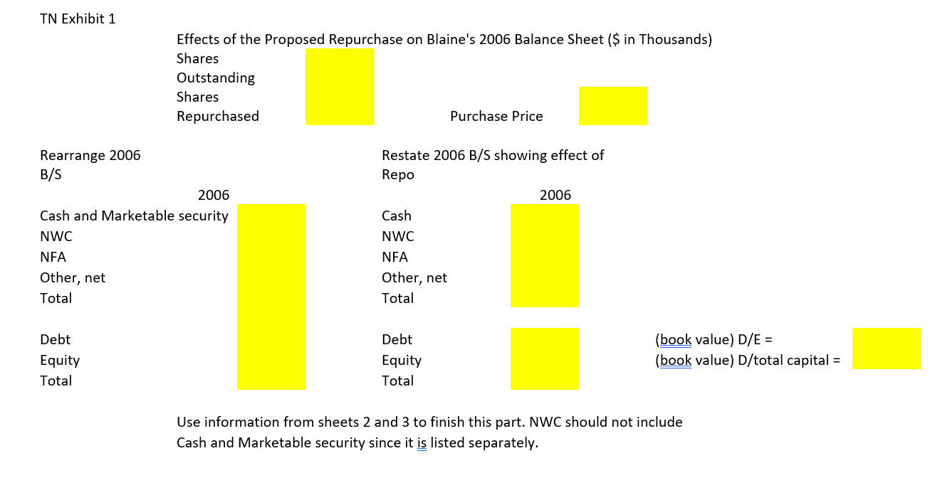 Consider the following share repurchase proposal:
