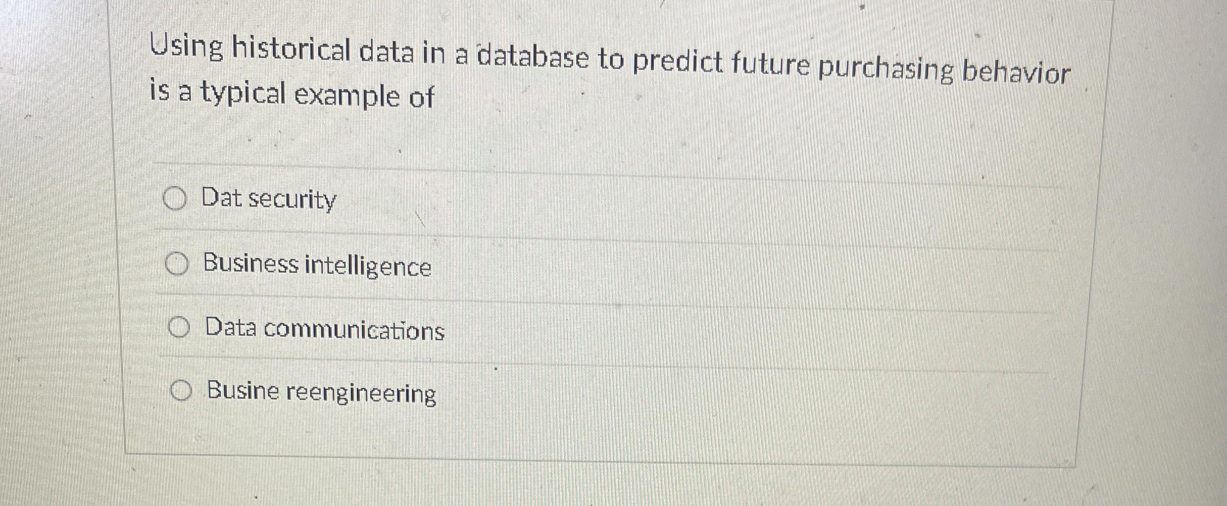 Using historical data in a database to predict