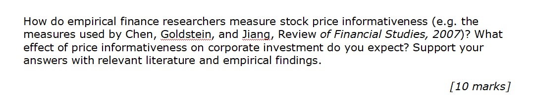 Question: Based on the this empirical findings