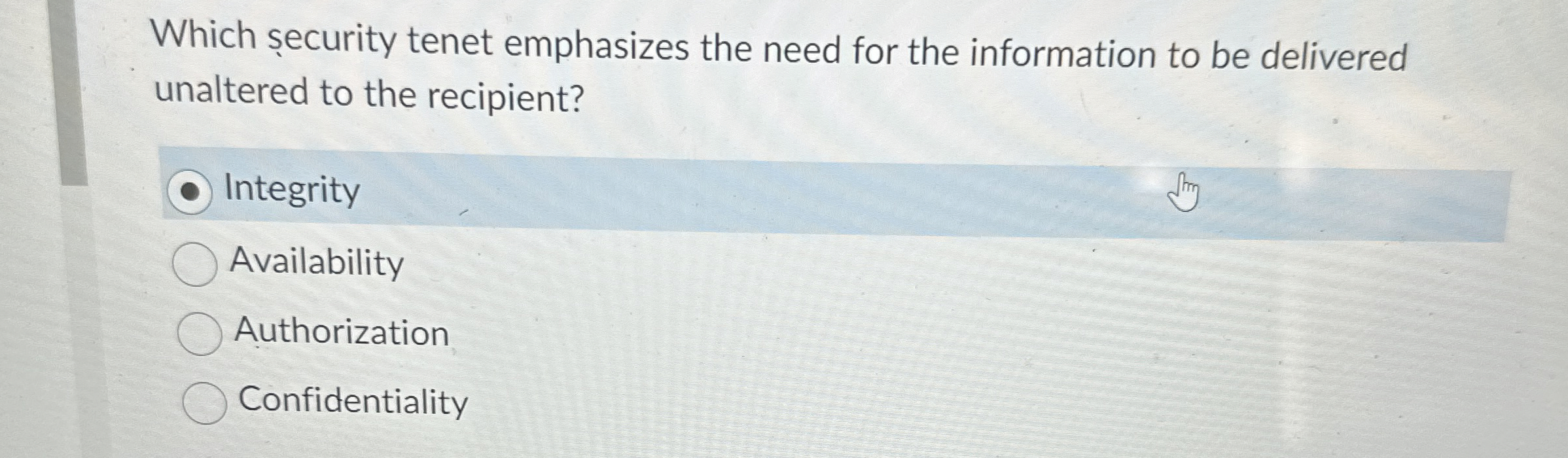 Which security tenet emphasizes the need for the