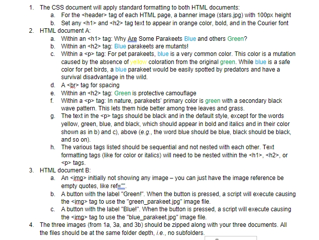 The CSS document will apply standard formatting