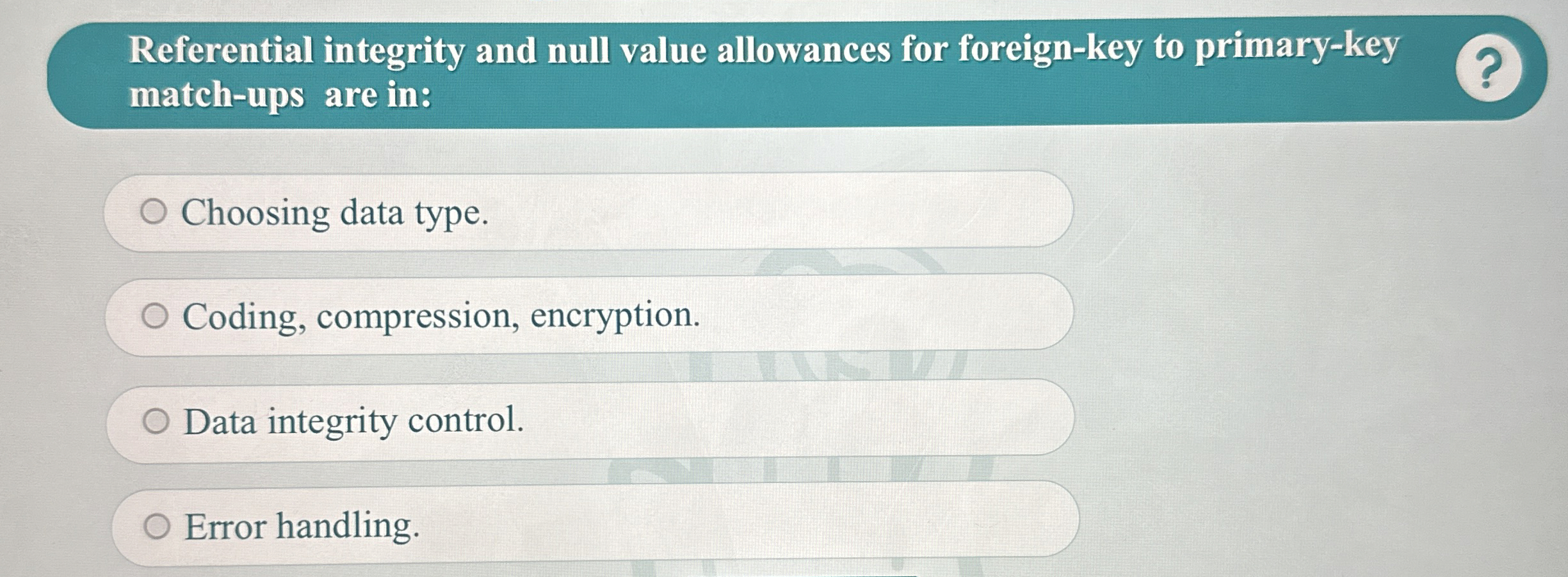 Referential integrity and null value allowances
