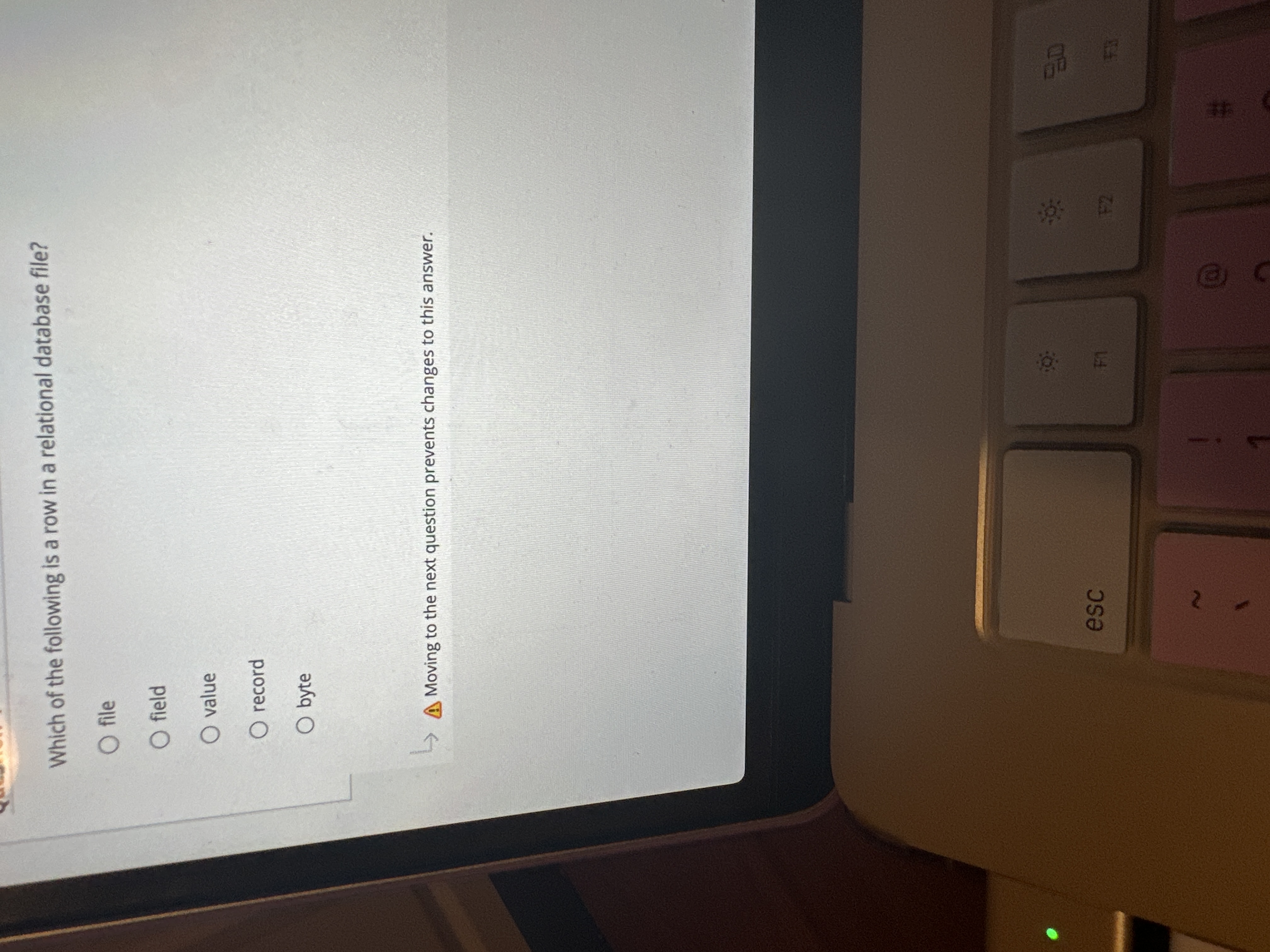 Which of the following is a row in a relational