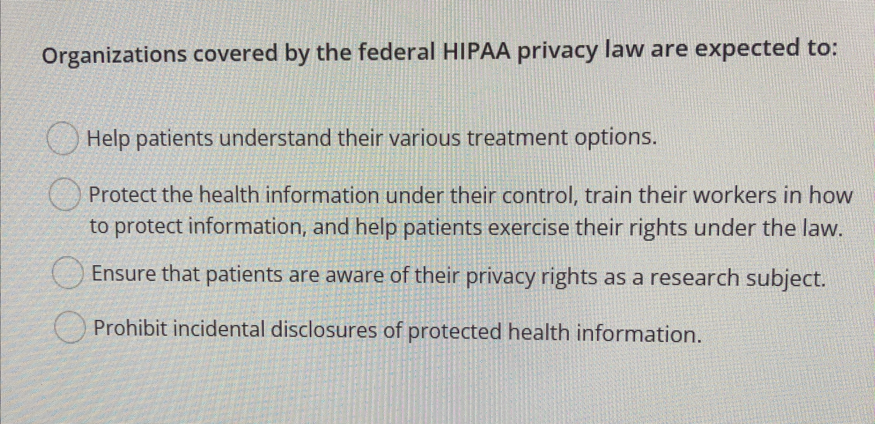 Organizations covered by the federal HIPAA