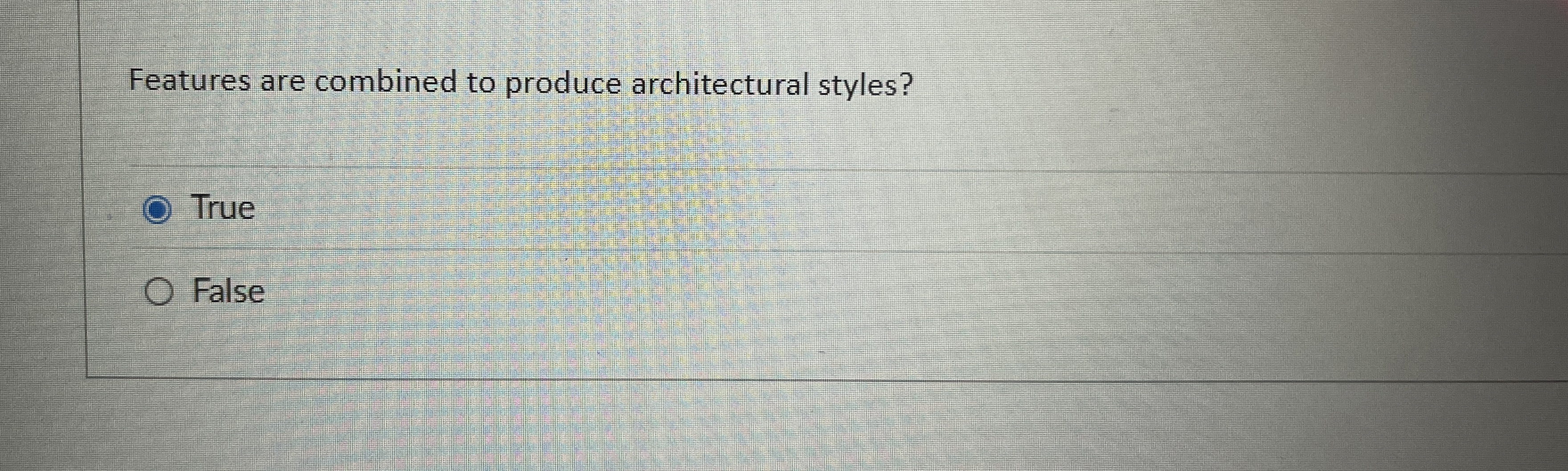 Features are combined to produce architectural