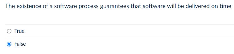 The existence of a software process guarantees