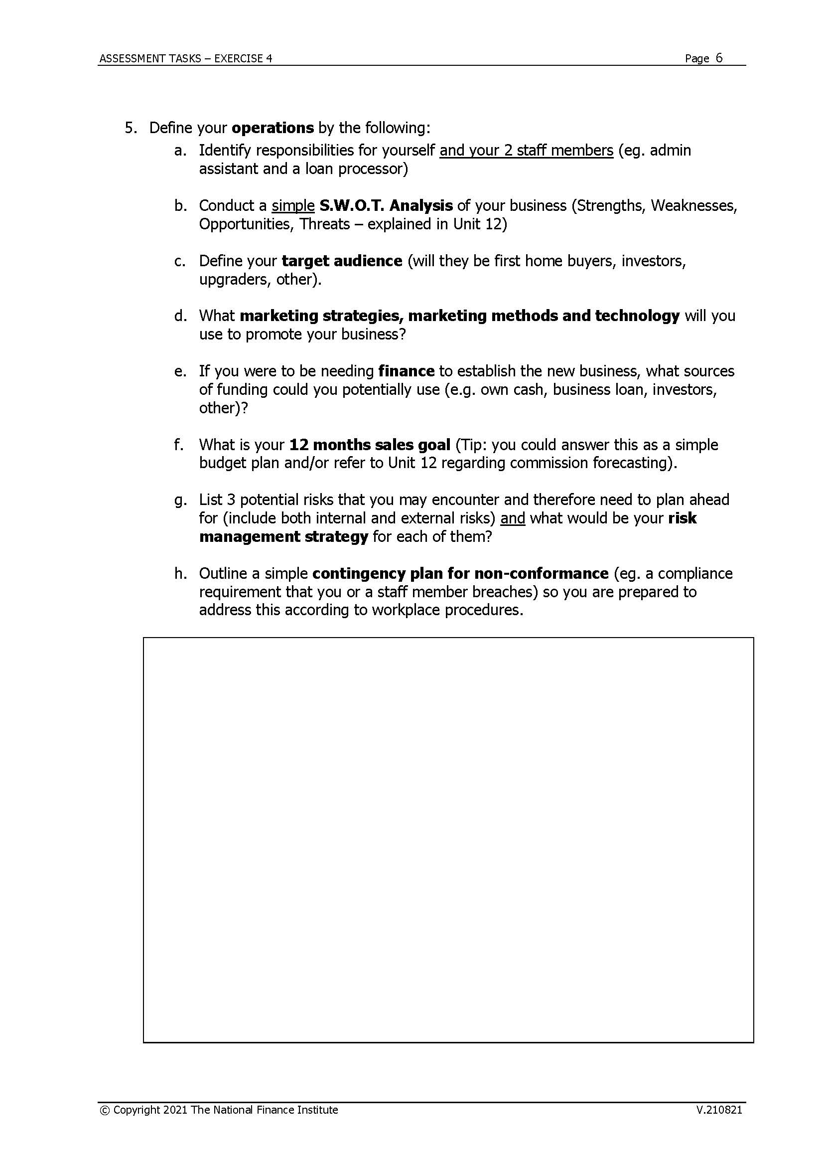 ASSESSMENT TASKS - EXERCISE 4 Page 2 EXERCISE 4