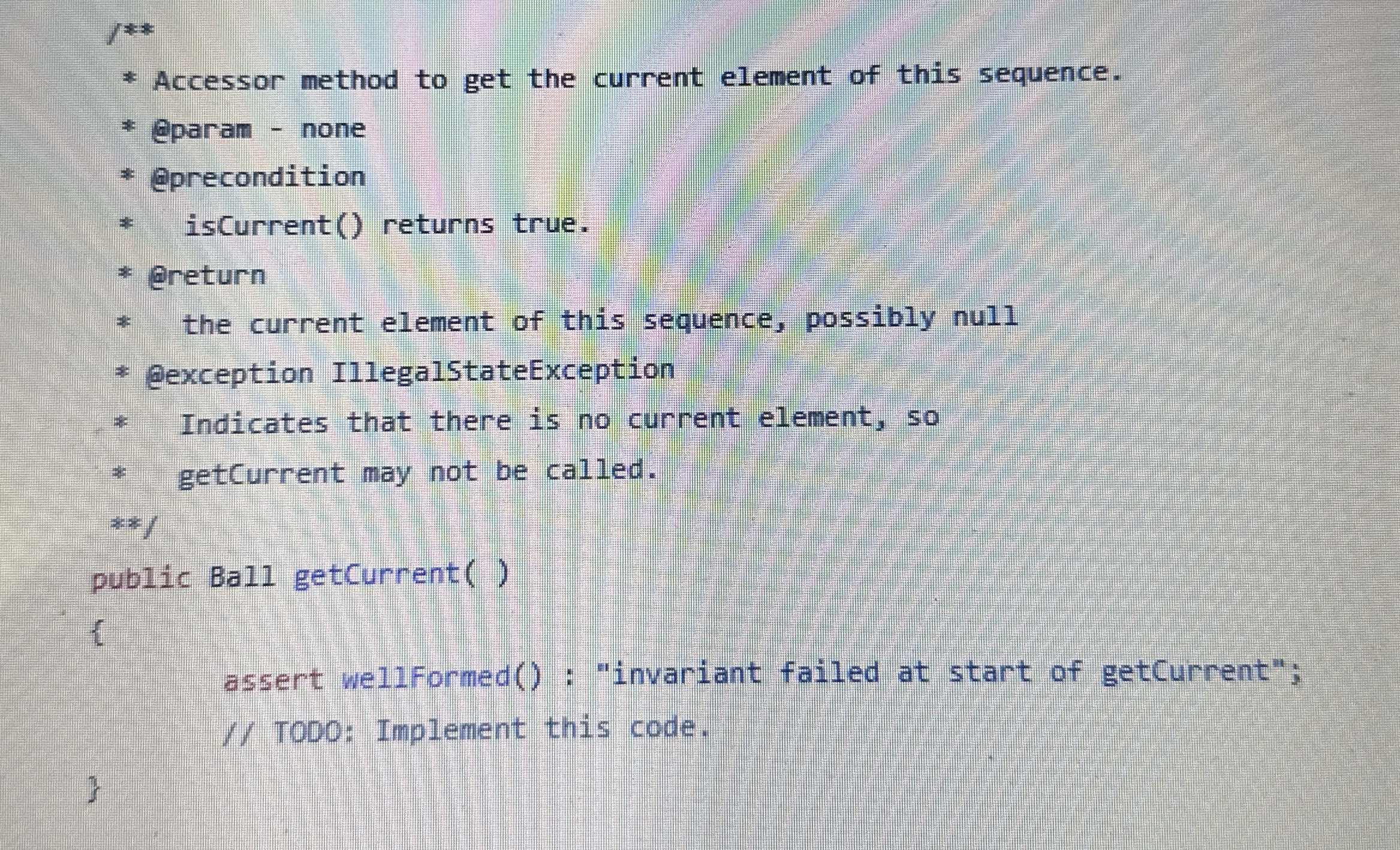 / * * Accessor method to get the current element