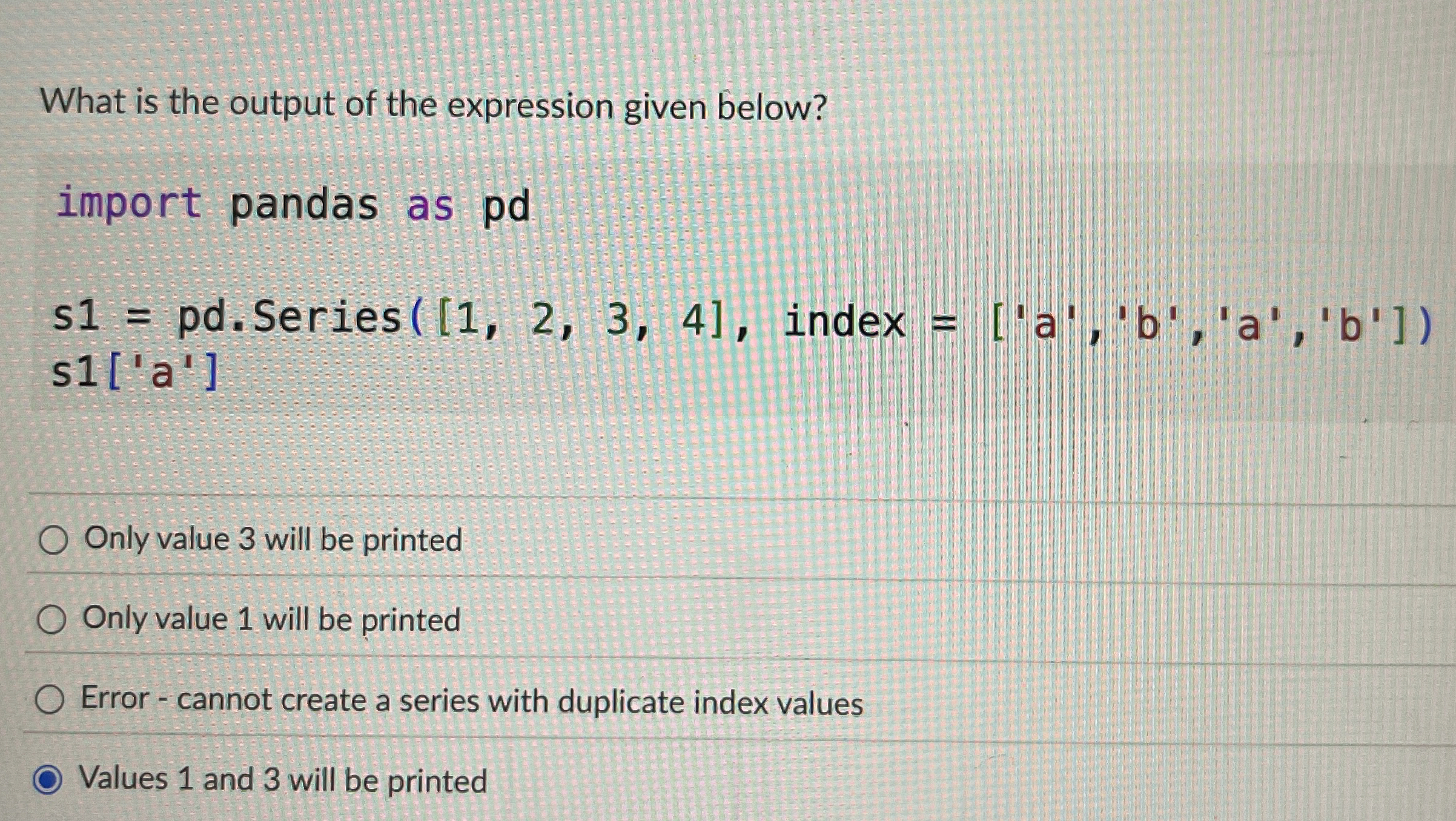 What is the output of the expression given below?