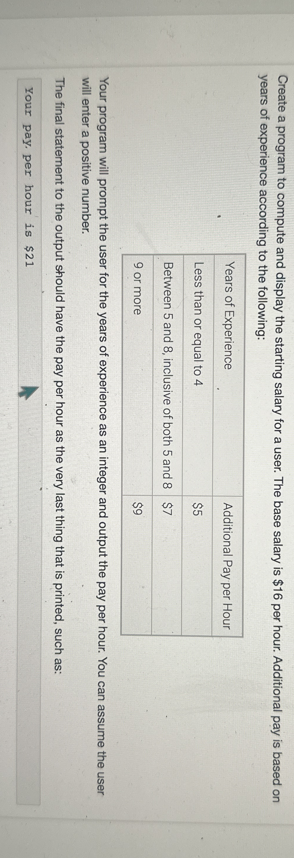 Create a program to compute and display the