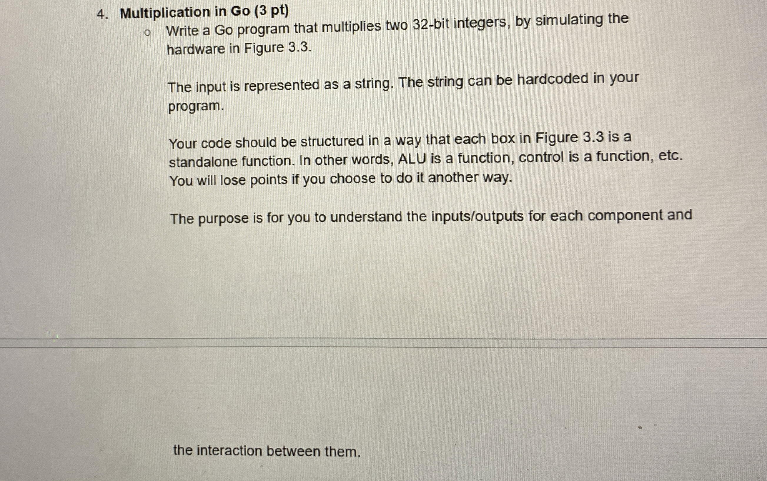 Multiplication in Go ( 3 p t ) Write a Go program