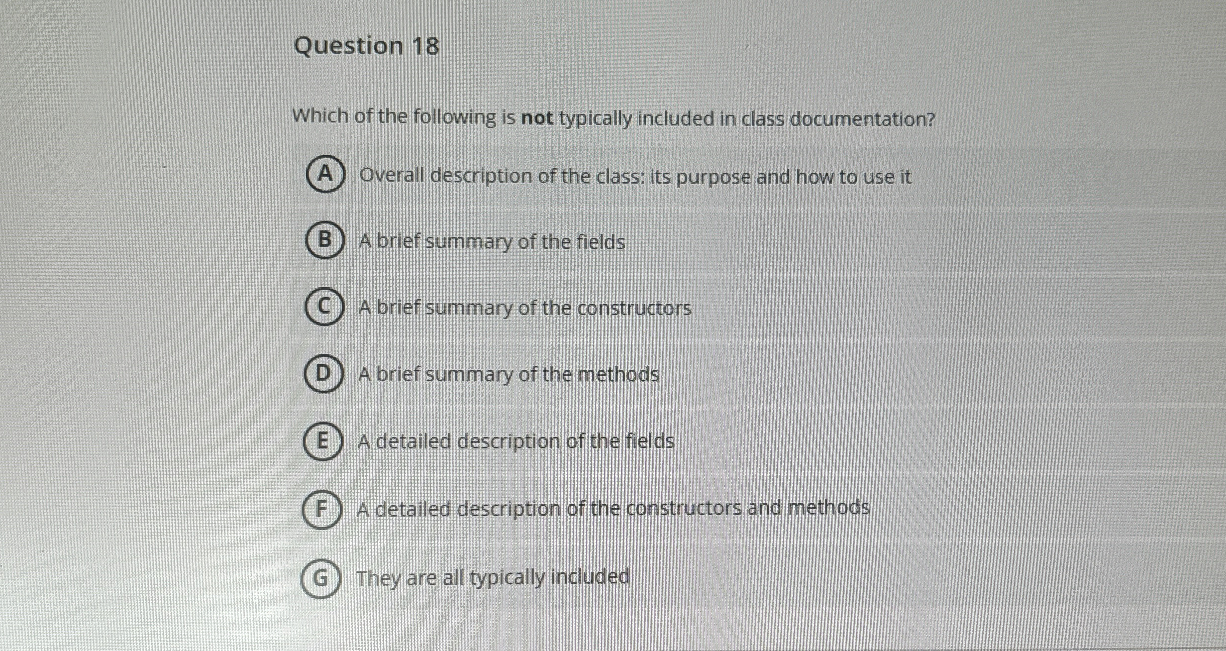 Question 1 8 Which of the following is not
