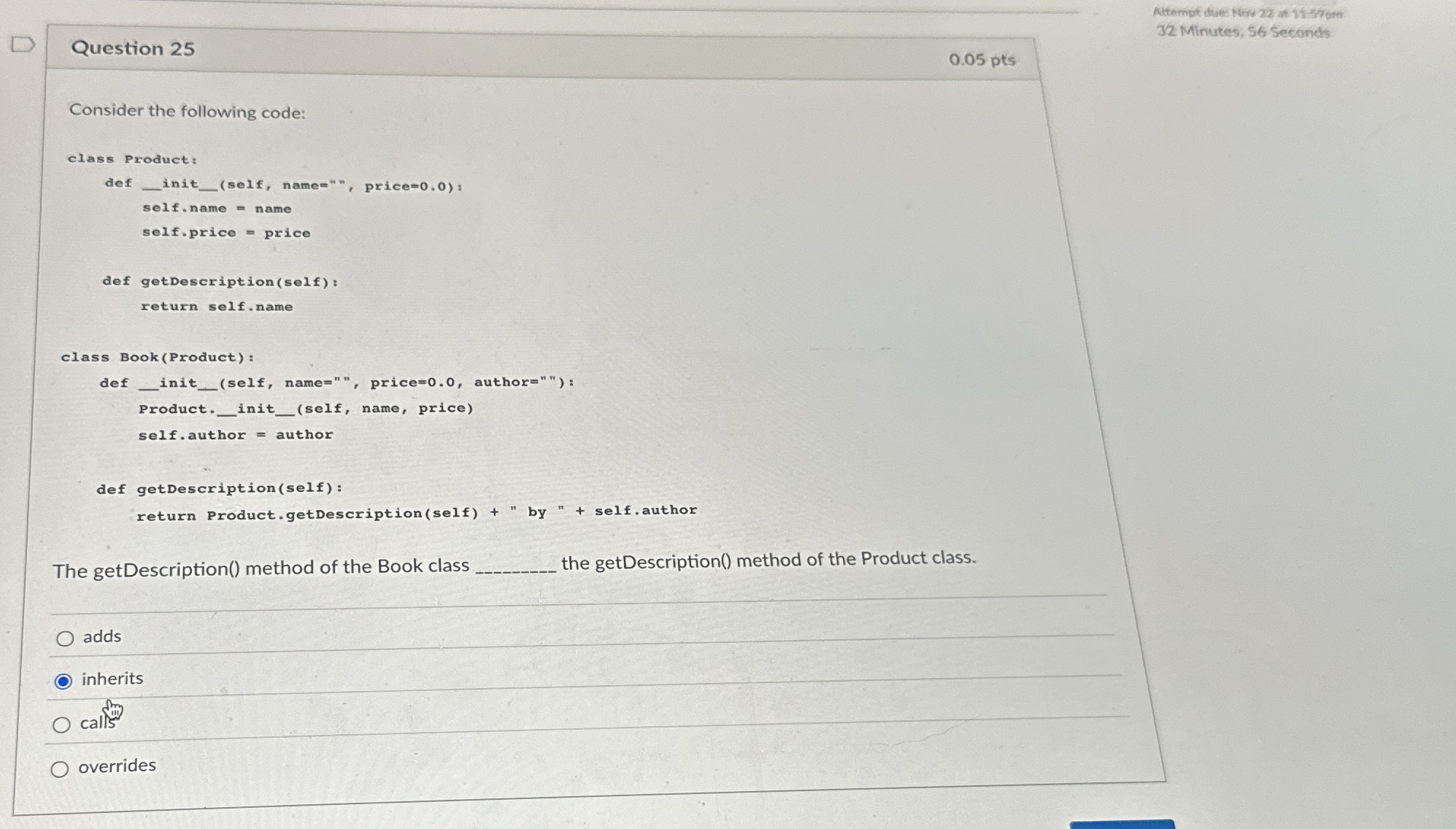 Question 2 5 3 2 Minutes, 5 6 Sectonds. Consider
