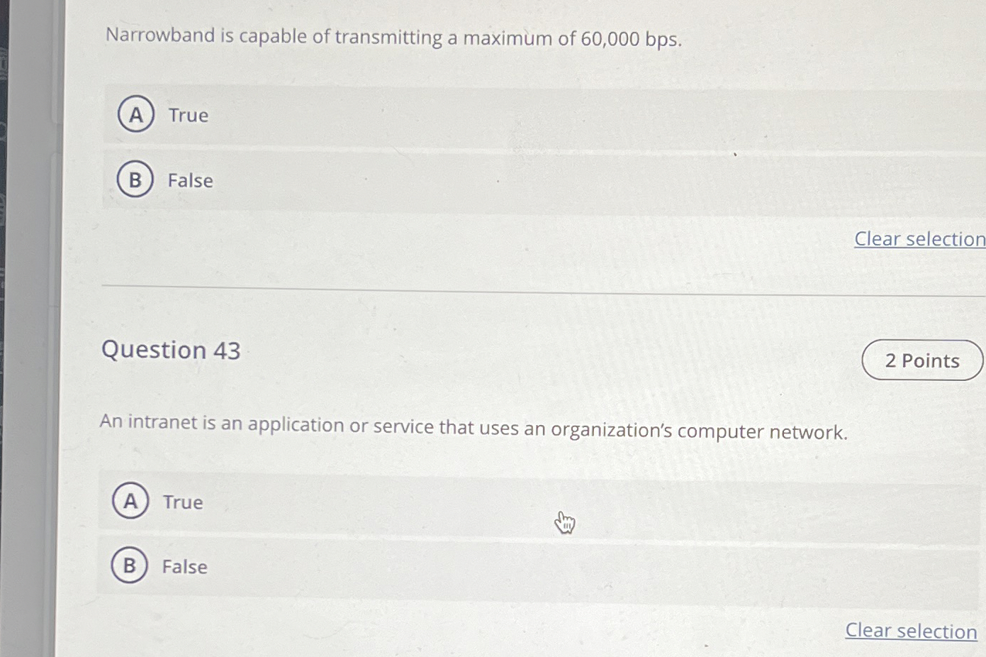 Narrowband is capable of transmitting a maximum