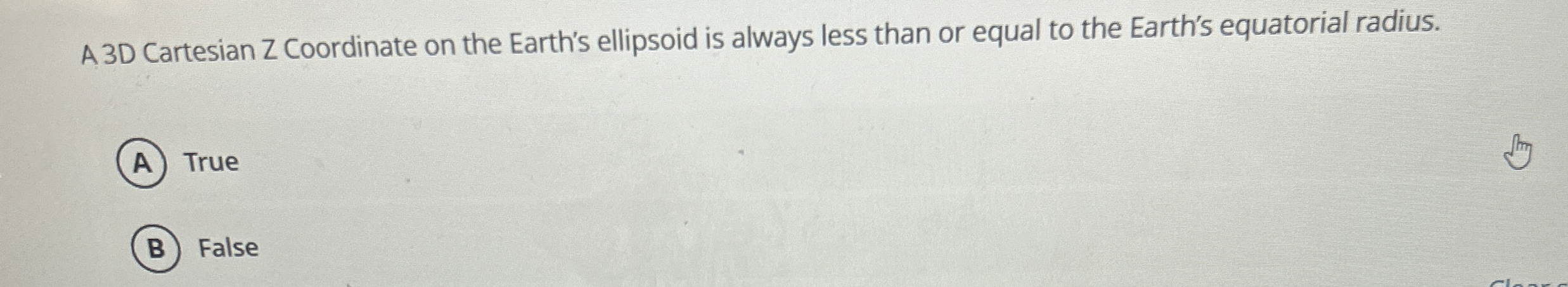 A 3 D Cartesian Z Coordinate on the Earth's
