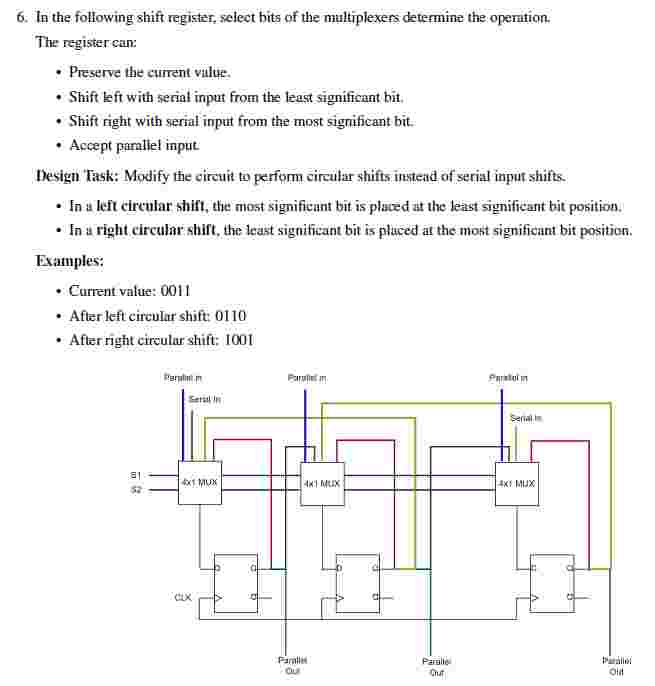 6 . In the following shift register, select bits
