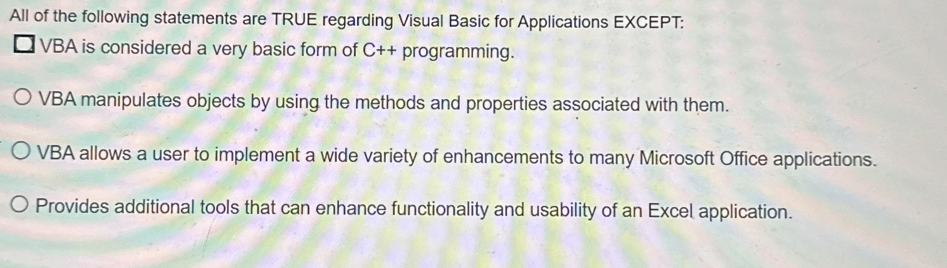 All of the following statements are TRUE