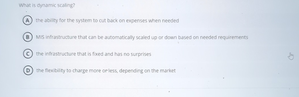 What is dynamic scaling? the ability for the