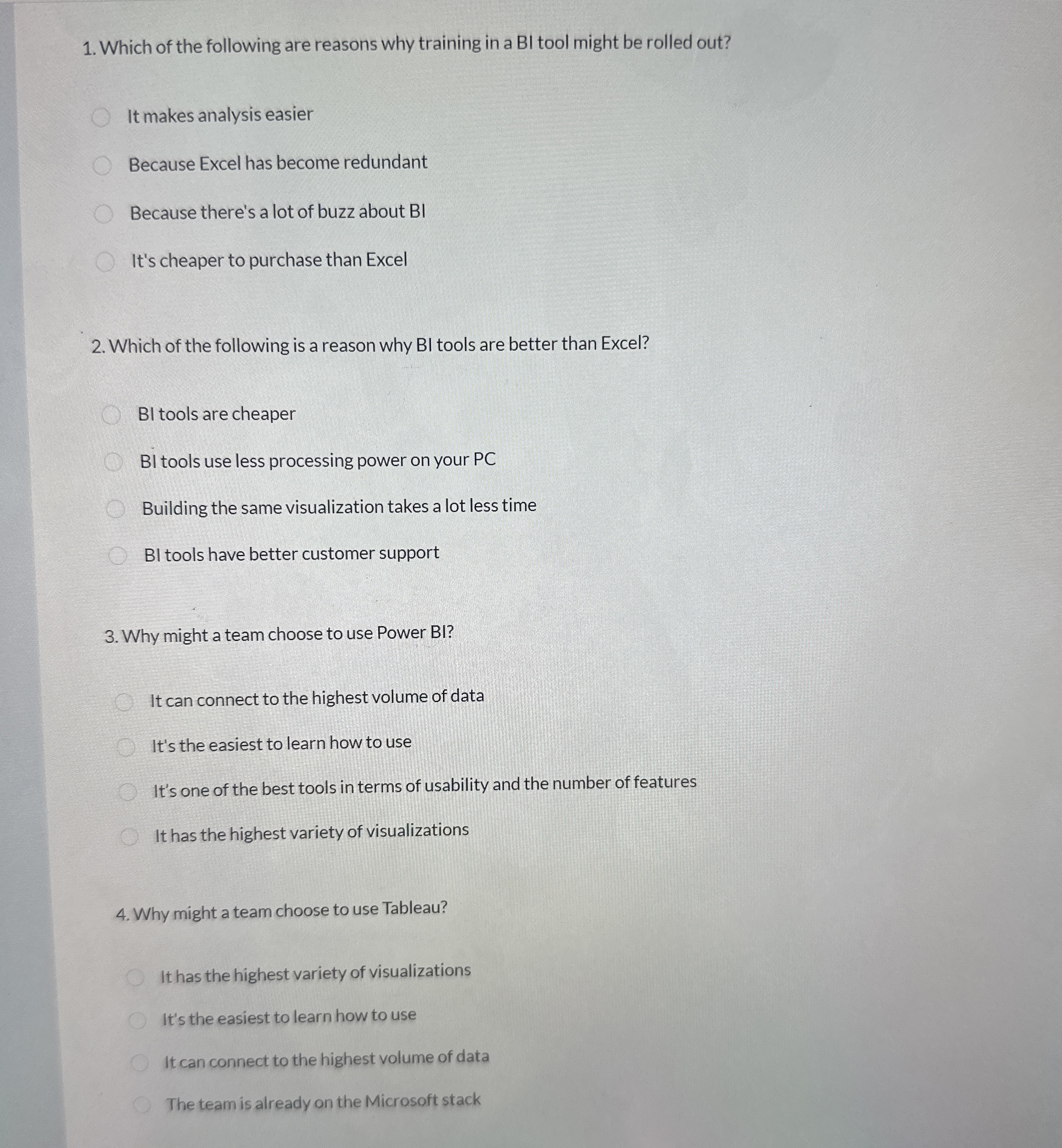 Which of the following are reasons why training