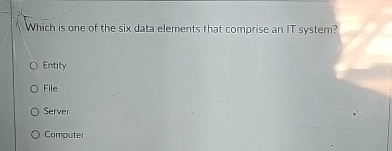 Which is one of the six data elements that