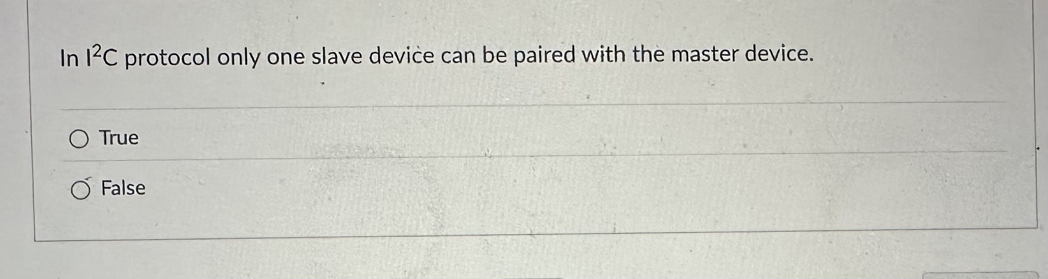 I n I 2 C protocol only one slave device can be