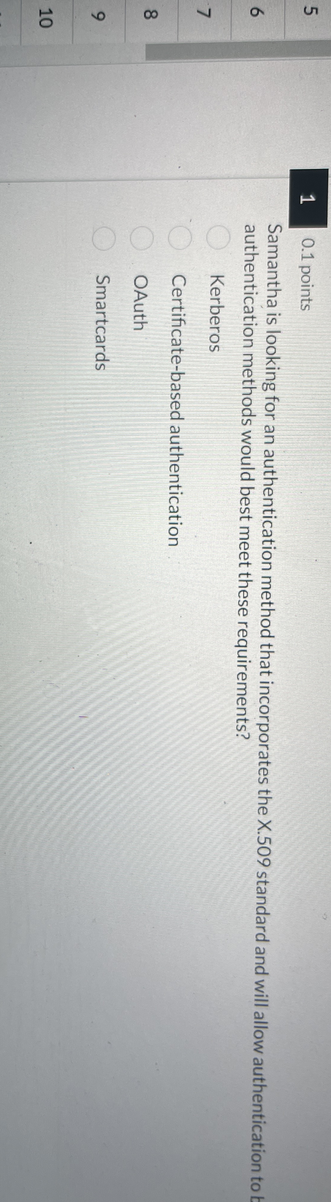 1 0 . 1 points Samantha is looking for an