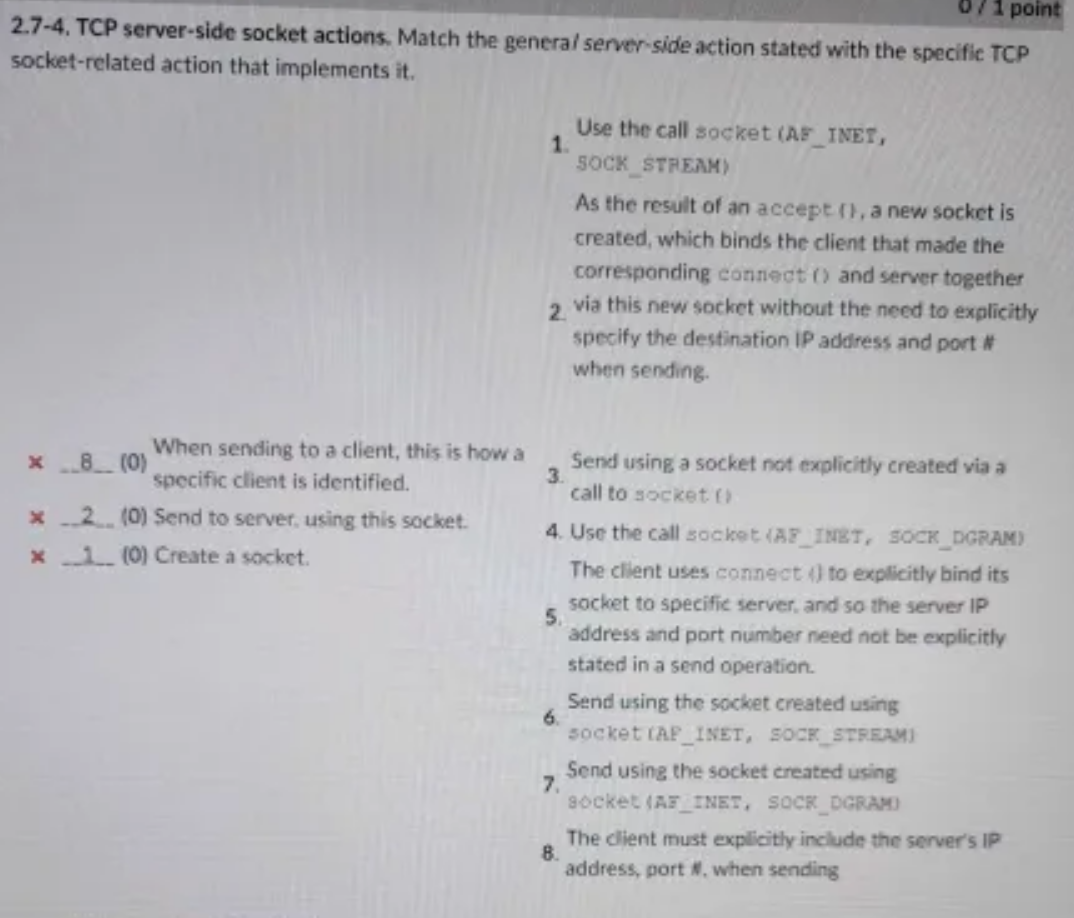 TCP Server - Side Socket Actions. Mathc the