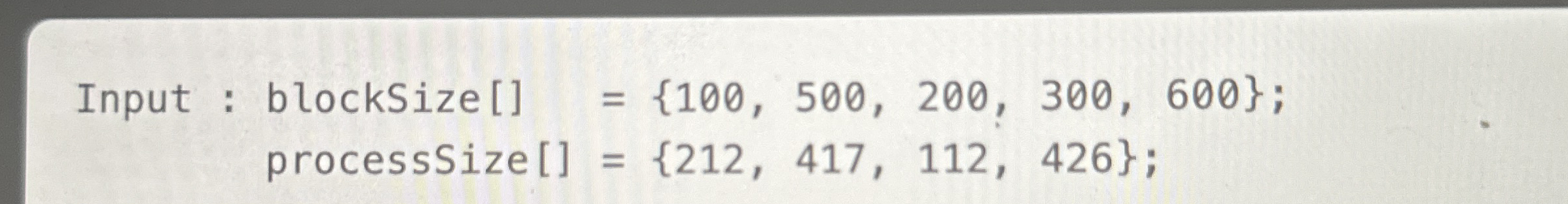 Test the following memory management algorithm