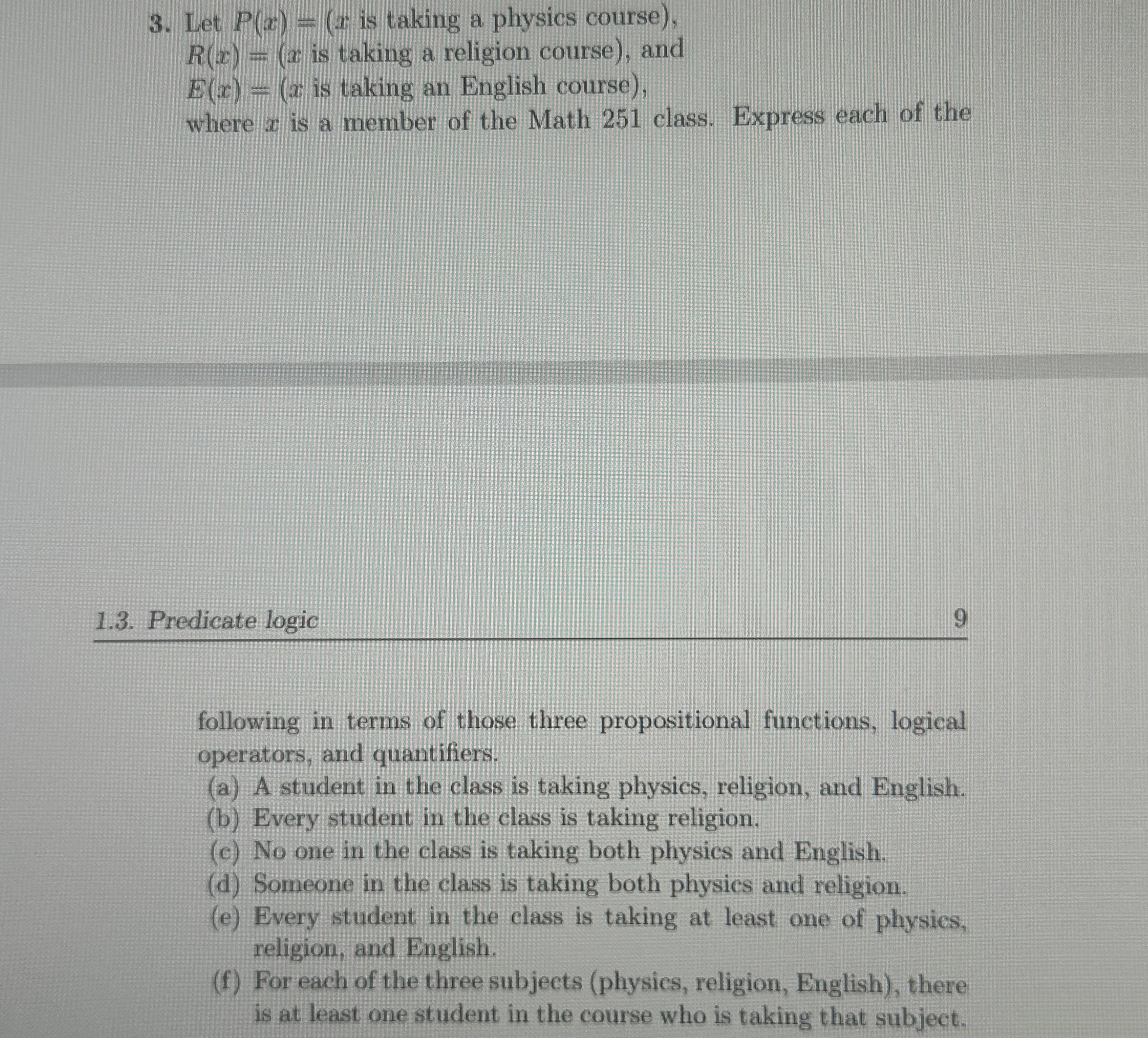 nanda Let P ( x ) = ( x is taking a physics