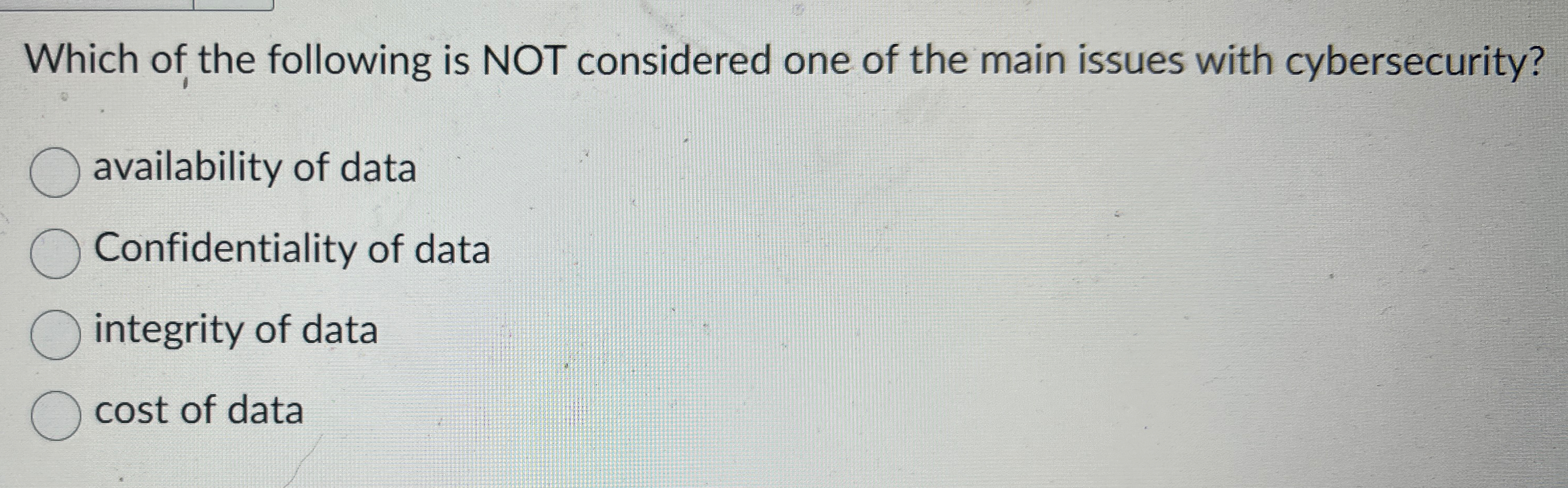 Which of the following is NOT considered one of