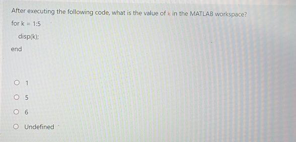 After executing the following code, what is the