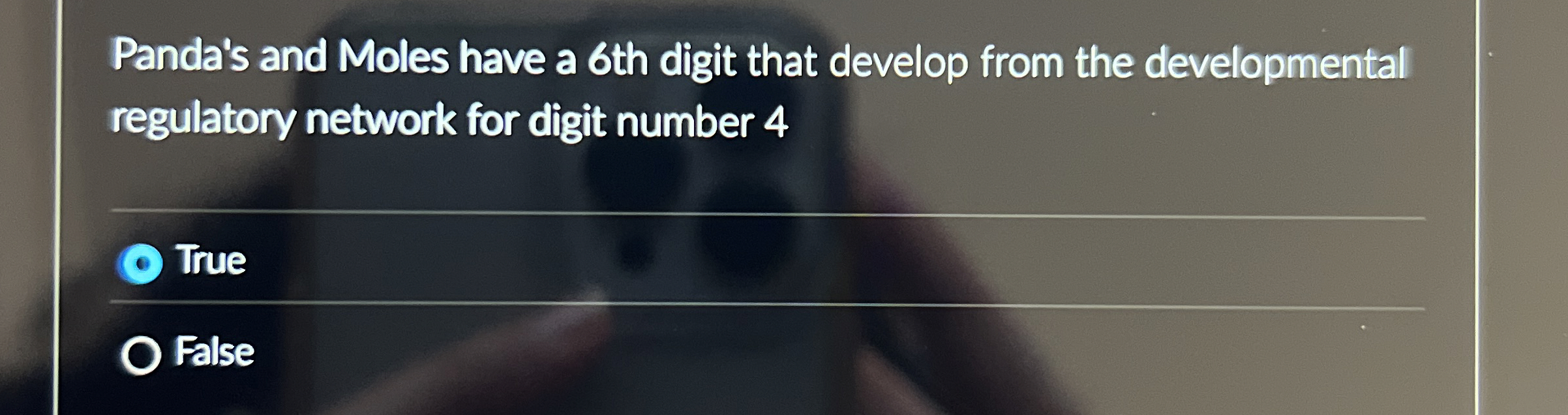 Panda's and Moles have a 6 th digit that develop