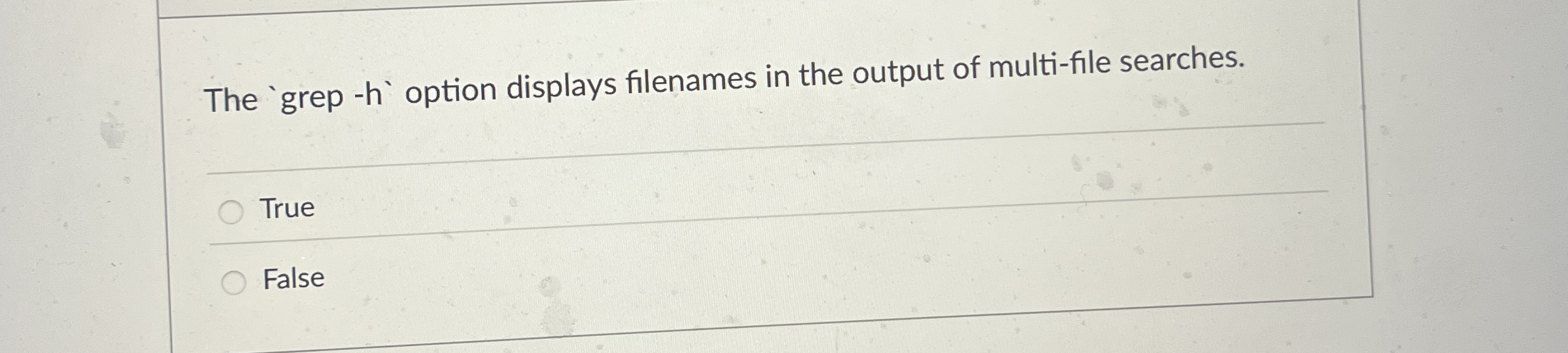 The option displays filenames in the output of