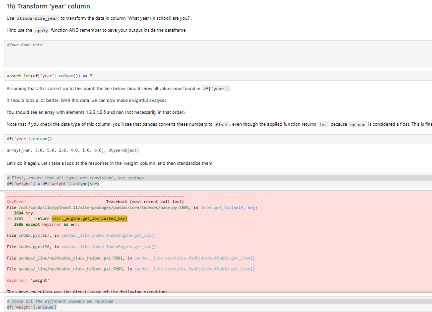 I need help specifically with ( 1 H , Part 3