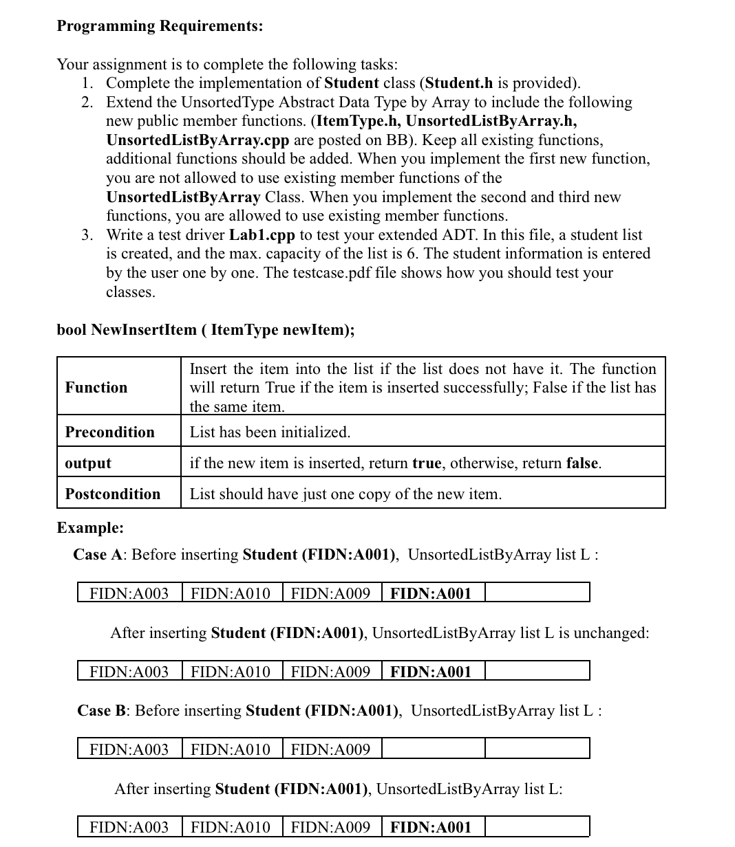 these are the flies should be in Student.h ,