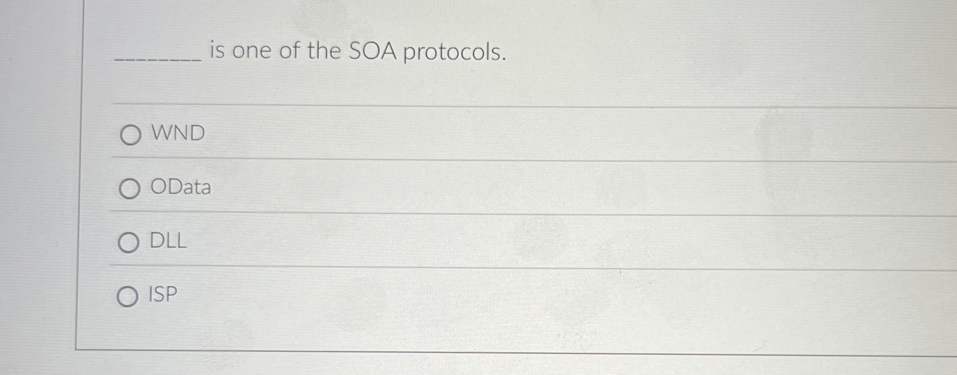 is one of the SOA protocols. WND OData DLL ISP