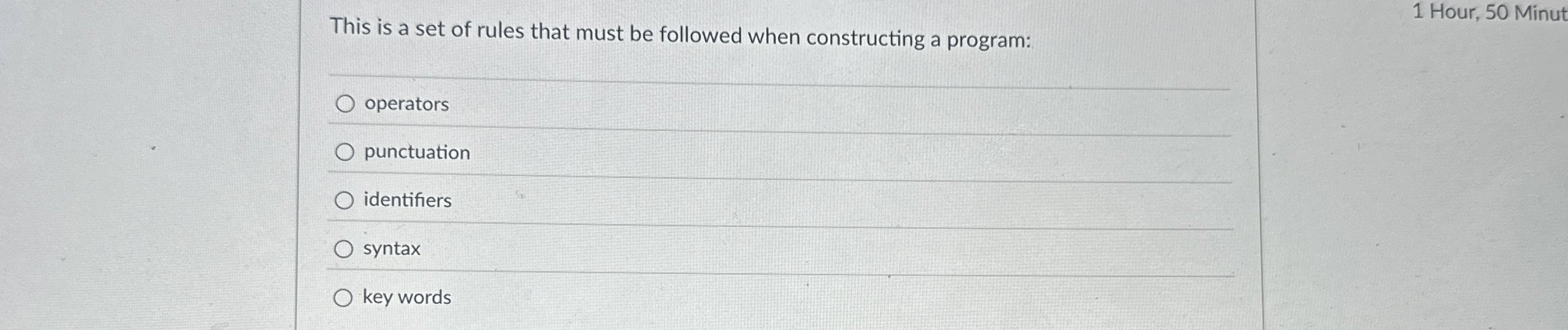 This is a set of rules that must be followed when