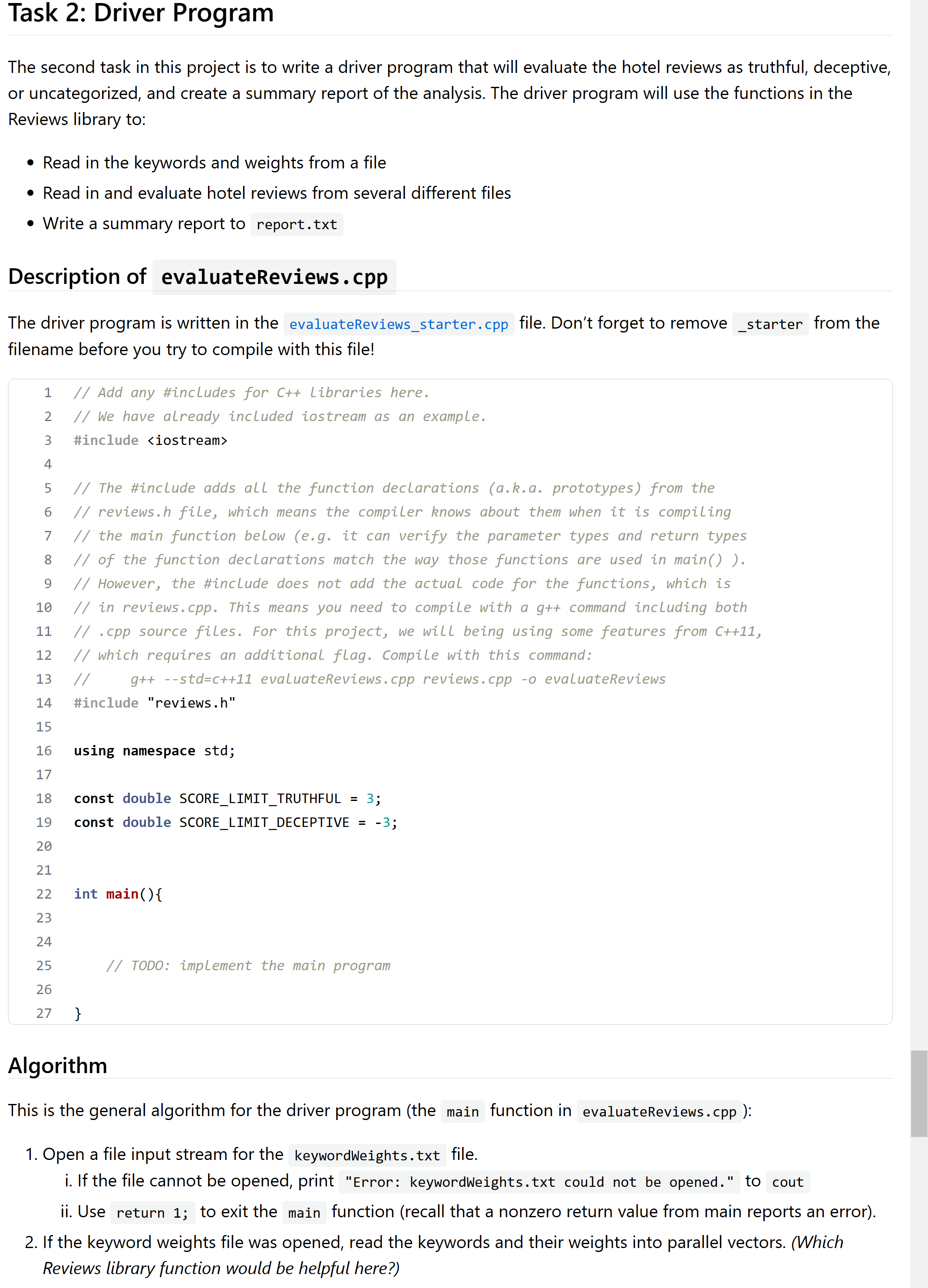 The driver program is written in the