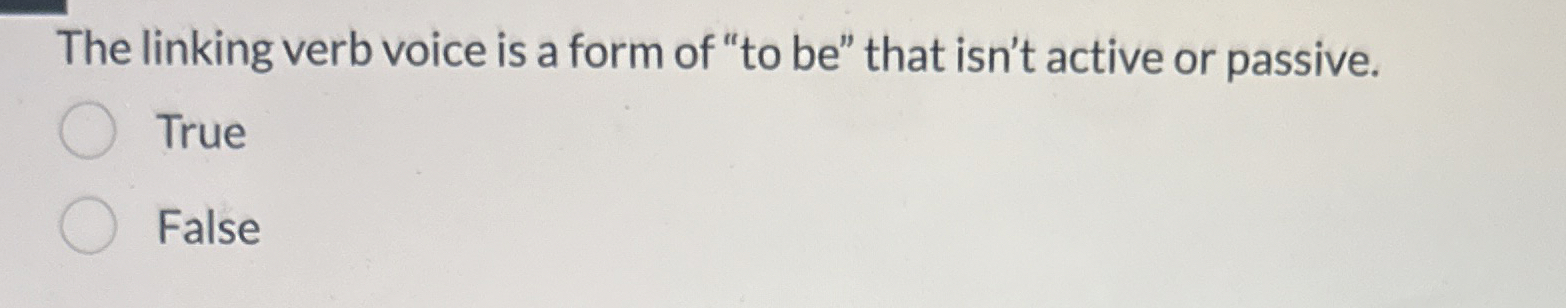 The linking verb voice is a form of " to be "