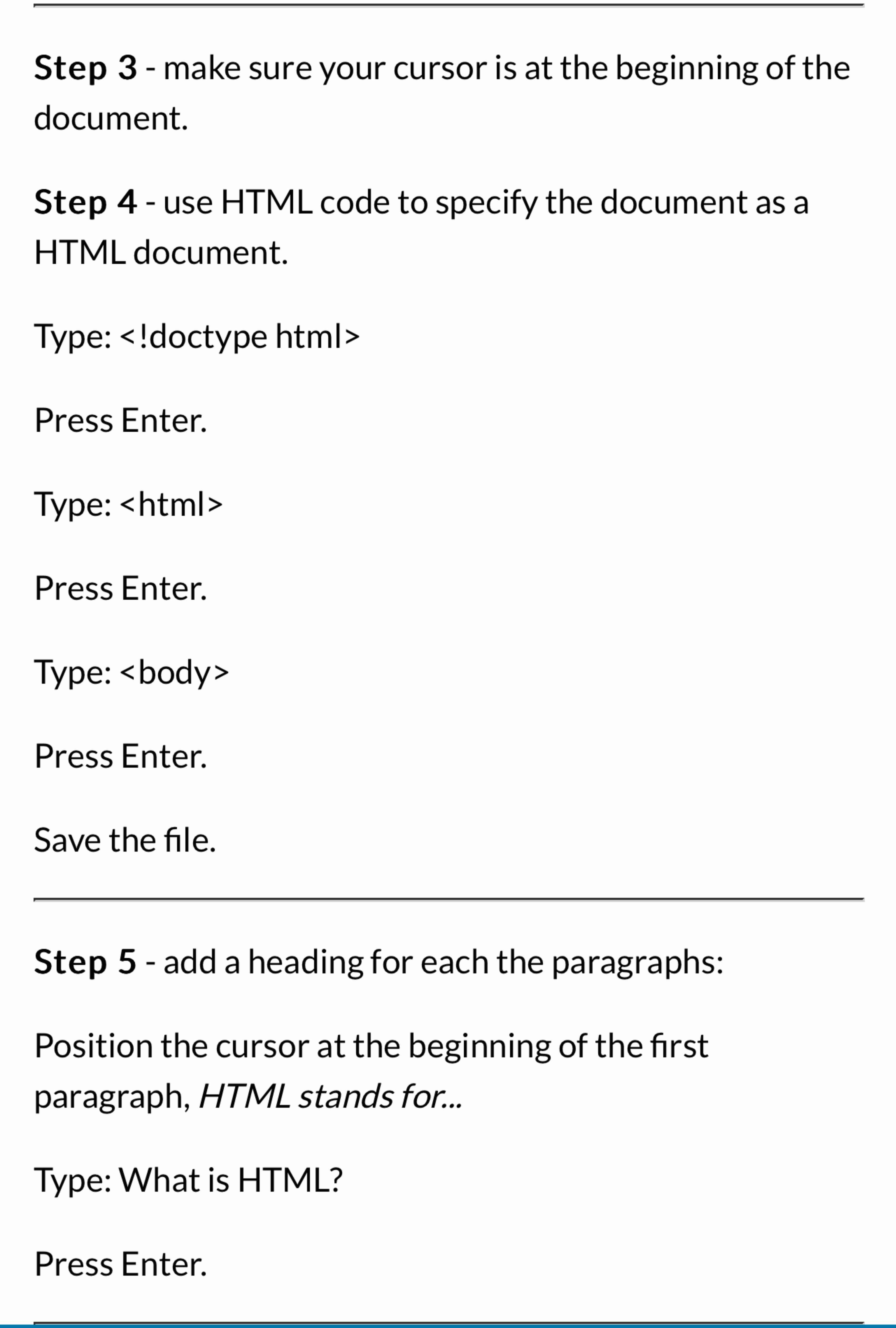 Step 3 - make sure your cursor is at the