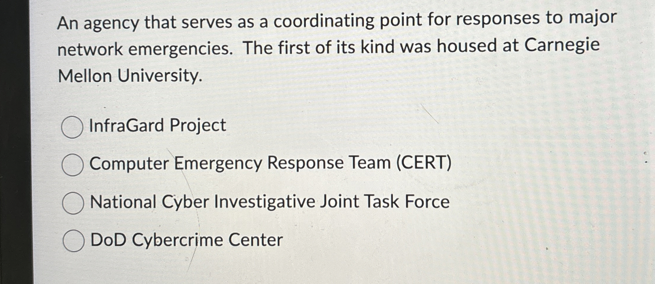 An agency that serves as a coordinating point for