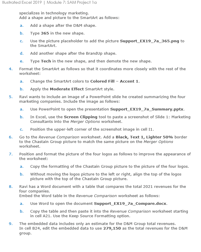 Illustrated Excel 2 0 1 9 | Module 7 : SAM