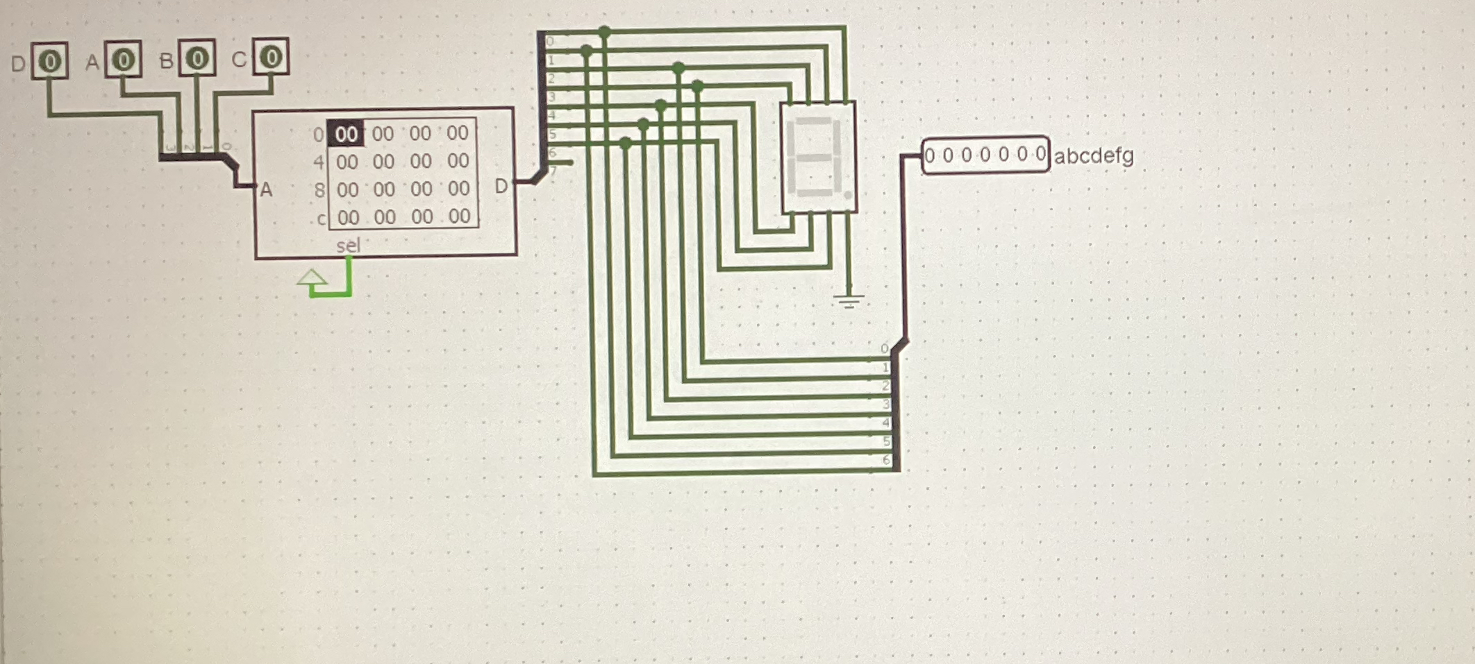Realize a character generator for the Seven -