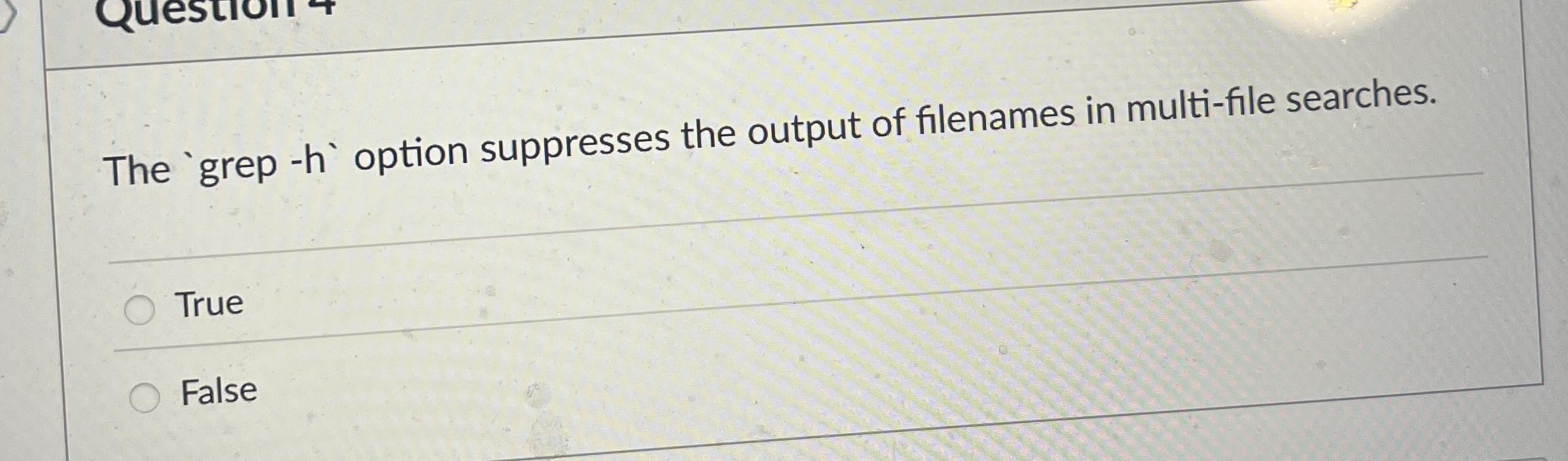 The option suppresses the output of filenames in
